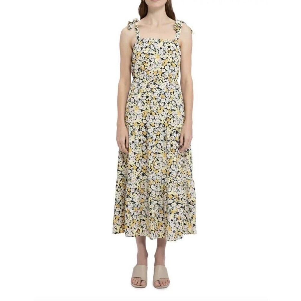 New Social Standard x Sanctuary Black‎ Floral Tiered Sundress Medium